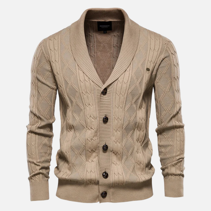 Men's Merino Wool Knit Cardigan Sweater