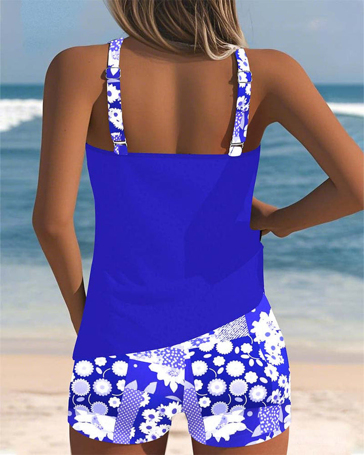 Women’s Knit Floral Sleeveless Tank & Shorts Set