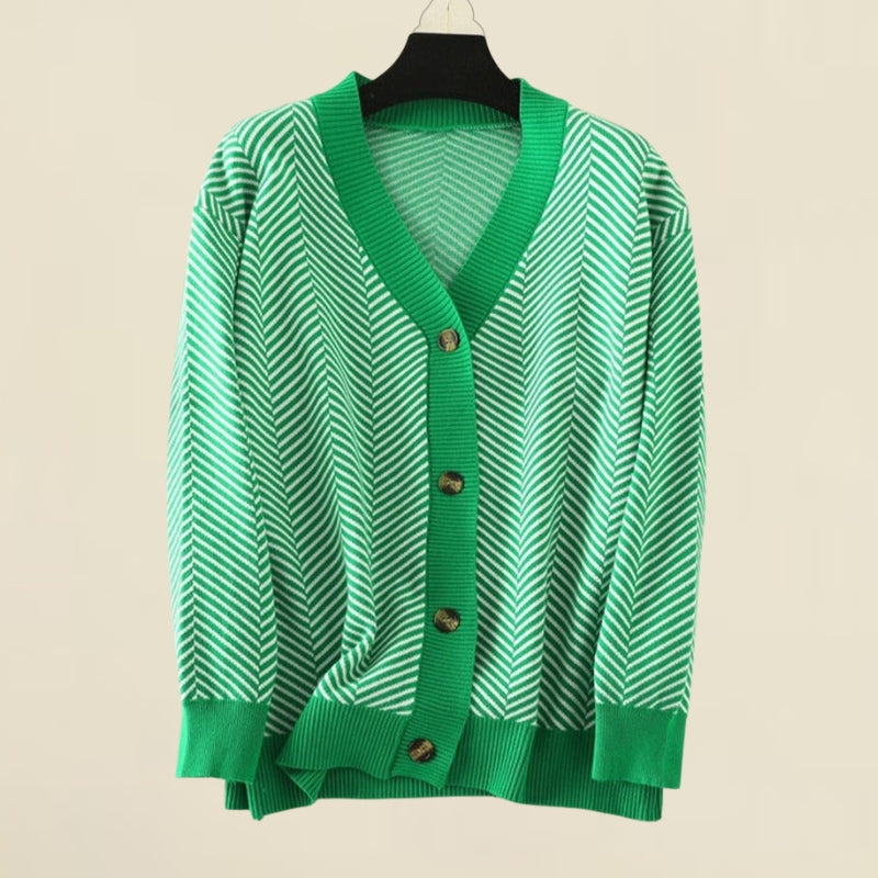 Cardigan en maille à col en V pour femme, pull oversize en laine