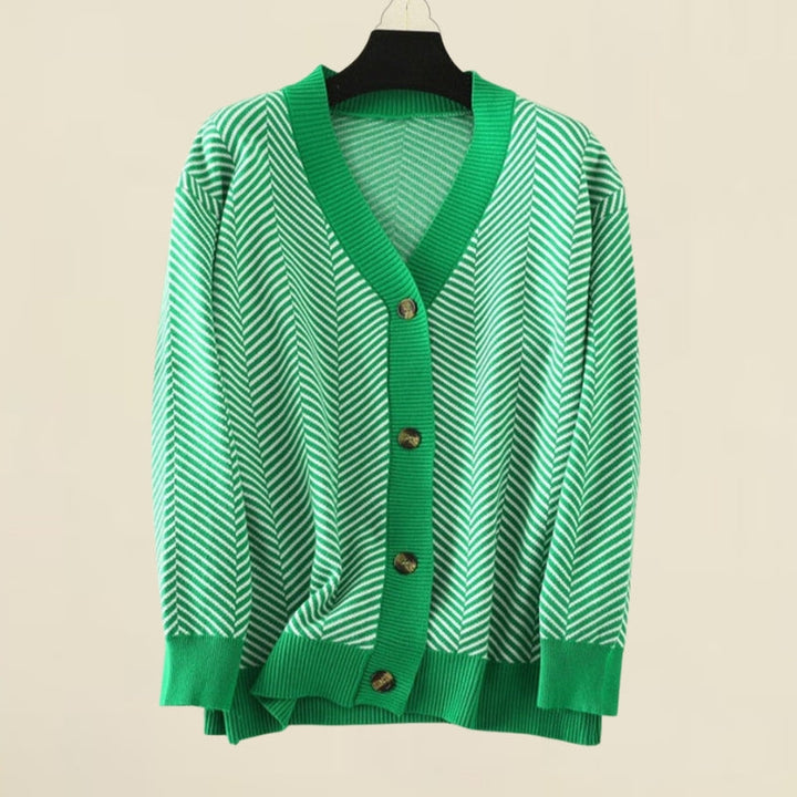 Cardigan en maille à col en V pour femme, pull oversize en laine