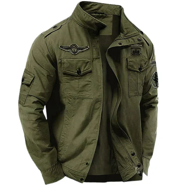 Men's Military Jacket Wool Tactical Bomber Cargo Outerwear