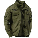 Men's Military Jacket Wool Tactical Bomber Cargo Outerwear