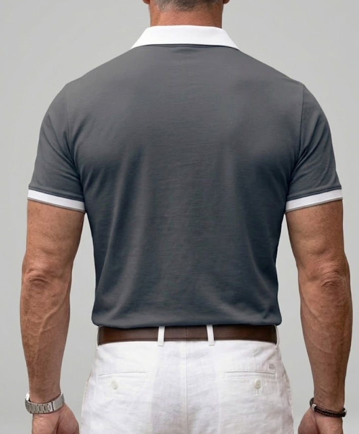 Men's Merino Wool Knit Quarter Zip Polo Shirt