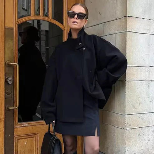 Women's Wool High Neck Jacket Outerwear