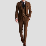 Men's Slim Fit Three-Piece Wool Suit