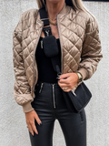 Women’s Fleece-Lined Quilted Puffer Bomber Jacket