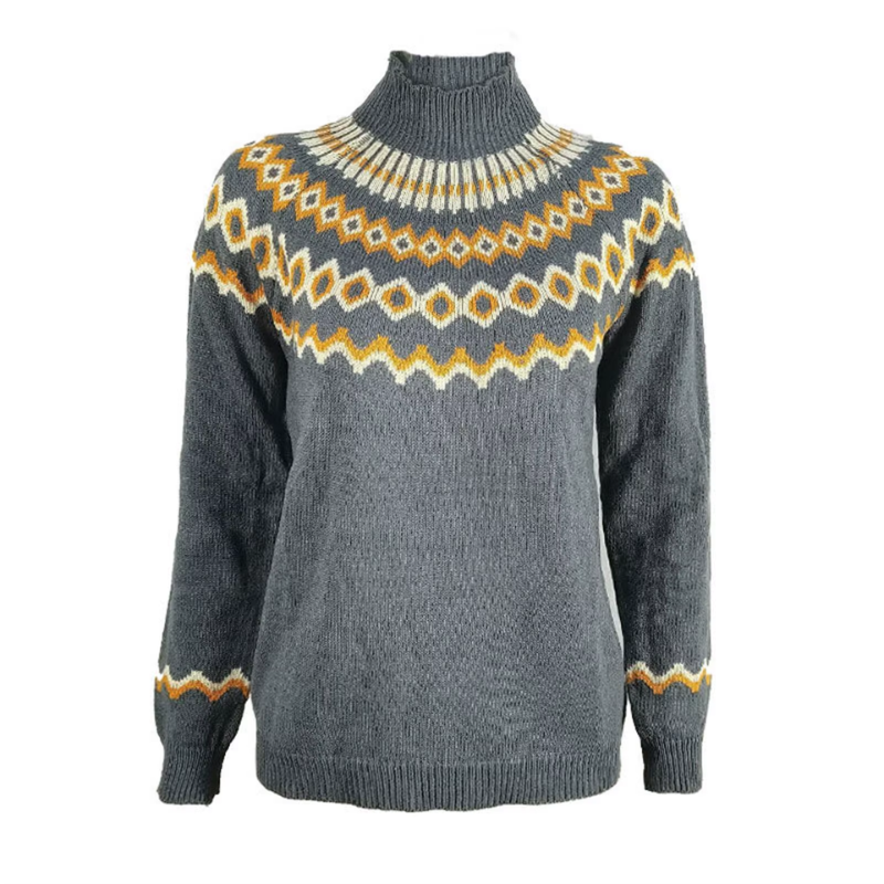 Women’s Merino Wool Nordic Knit Turtleneck Sweater
