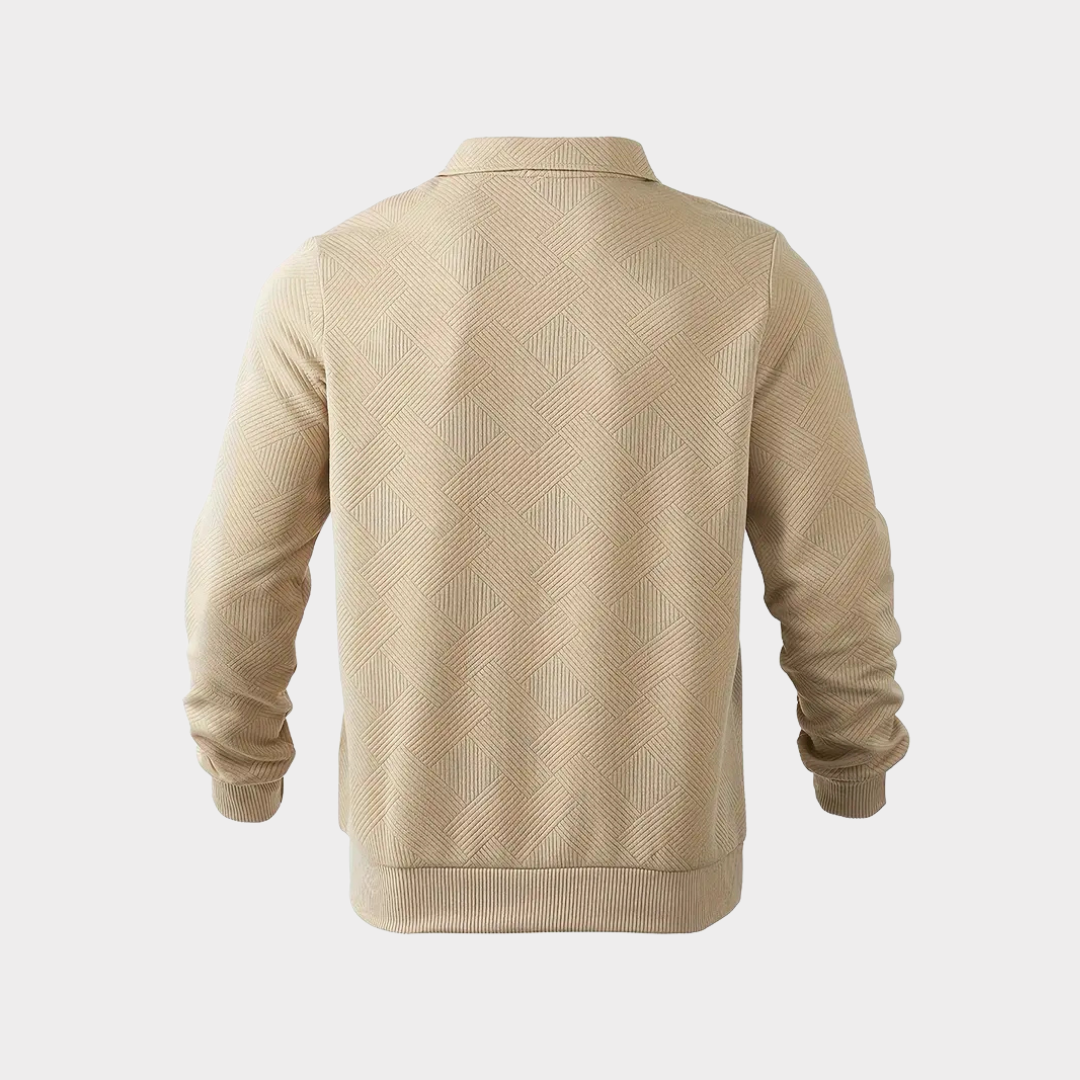 Men's Knit Quarter Zip Polo Sweater