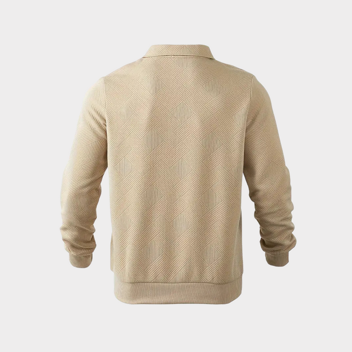 Men's Knit Quarter Zip Polo Sweater