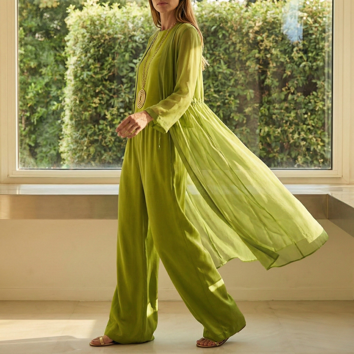 Women's Chiffon 3 Piece Co-ord Trouser Set