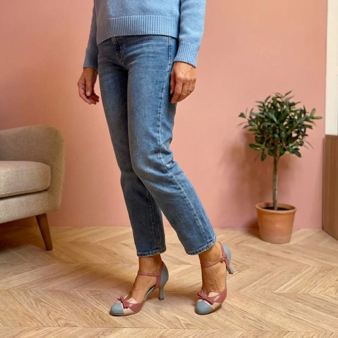 Women's Leather Mary Jane Block-Heels
