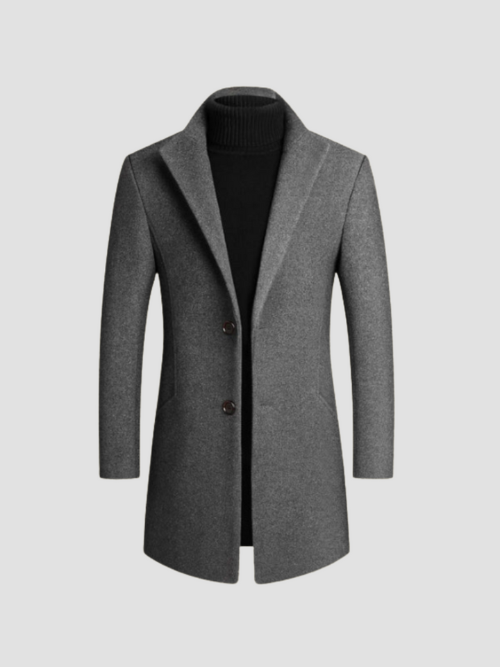 Men's Wool Blend Single Breasted Overcoat