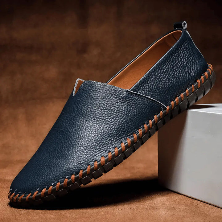 Men's Leather Loafers Casual Slip-On Flat Moccasins