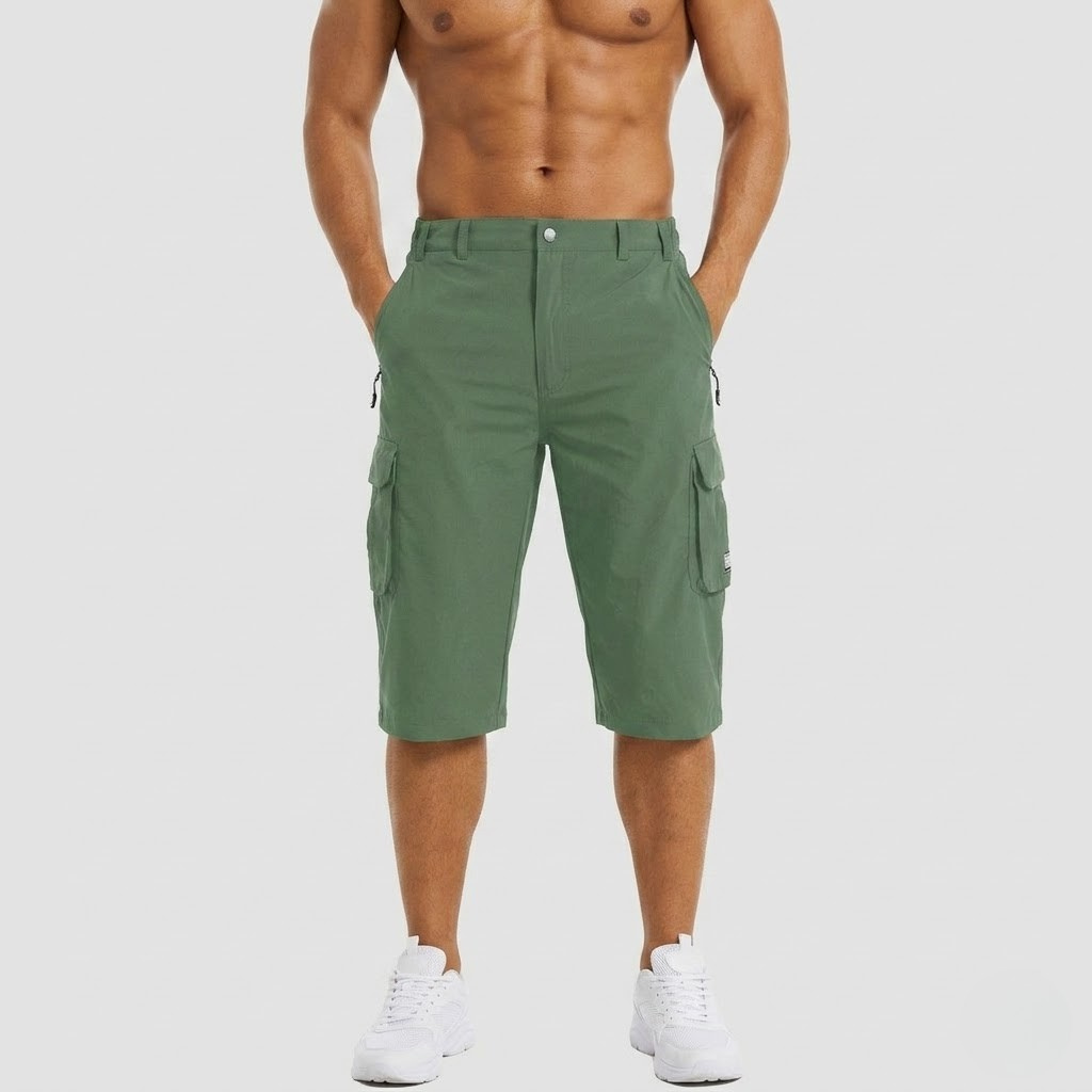 Men's Nylon Ripstop 3/4 Length Cargo Hiking Shorts