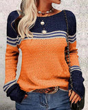 Women’s Knit Colorblock Crewneck Pullover