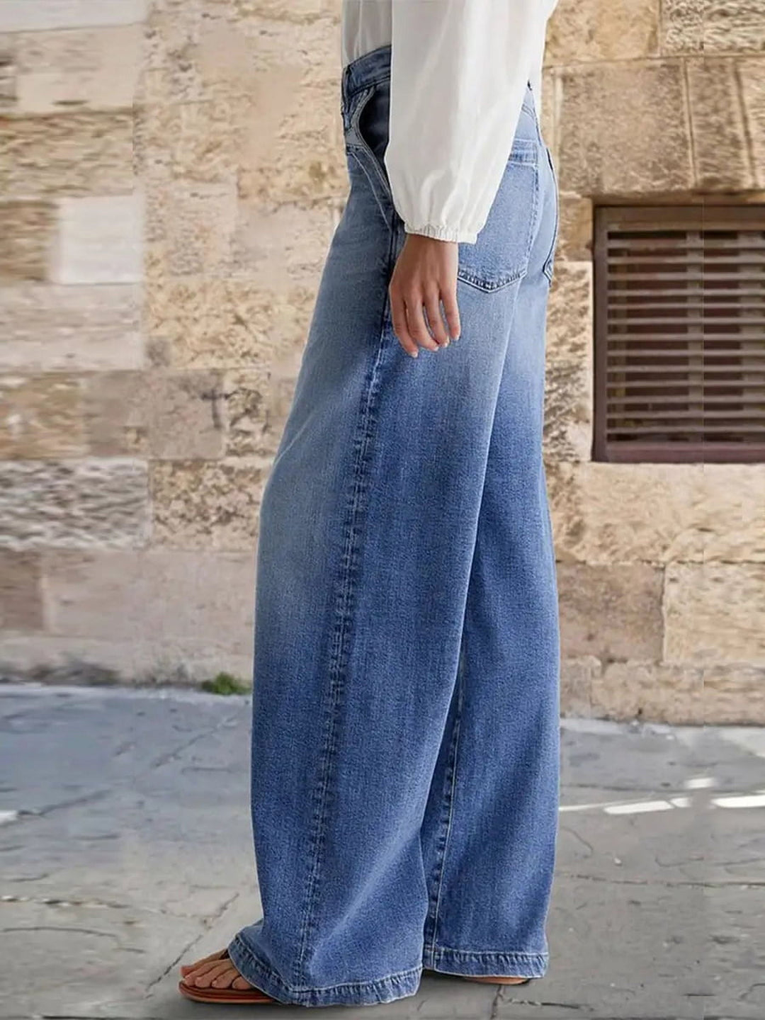 Women's Wide Leg High Waisted Denim Jeans