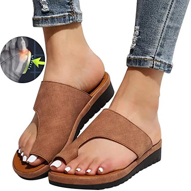 Women's Leather Orthopedic Arch Support Sandals