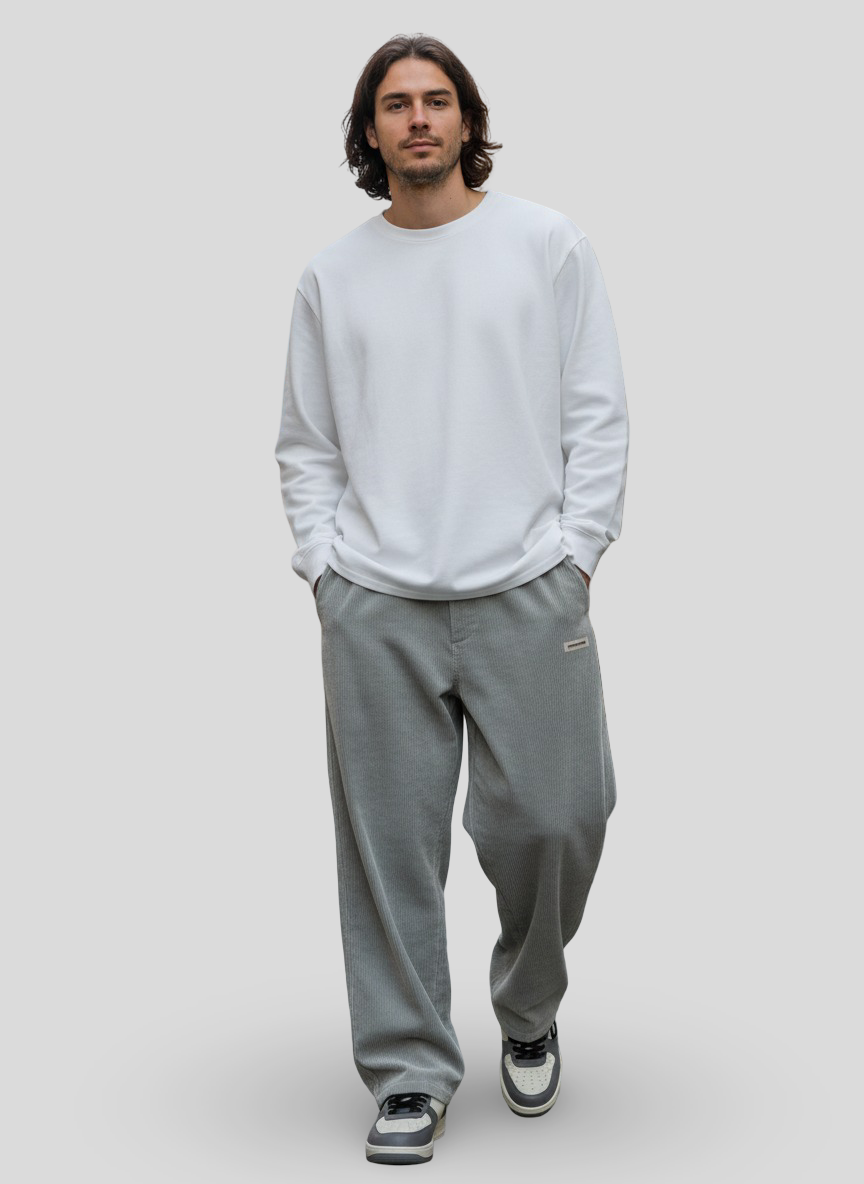 Men's Loose-Fit Wide-Leg Corduroy Pants