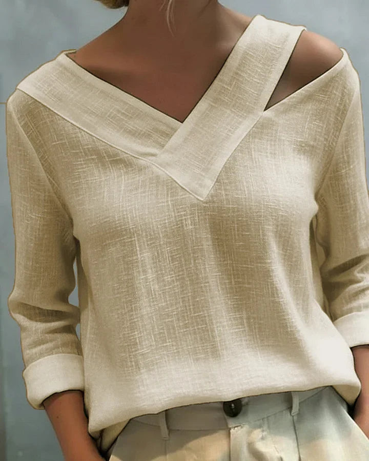 Women's Knit Off-Shoulder Long Sleeve Blouse