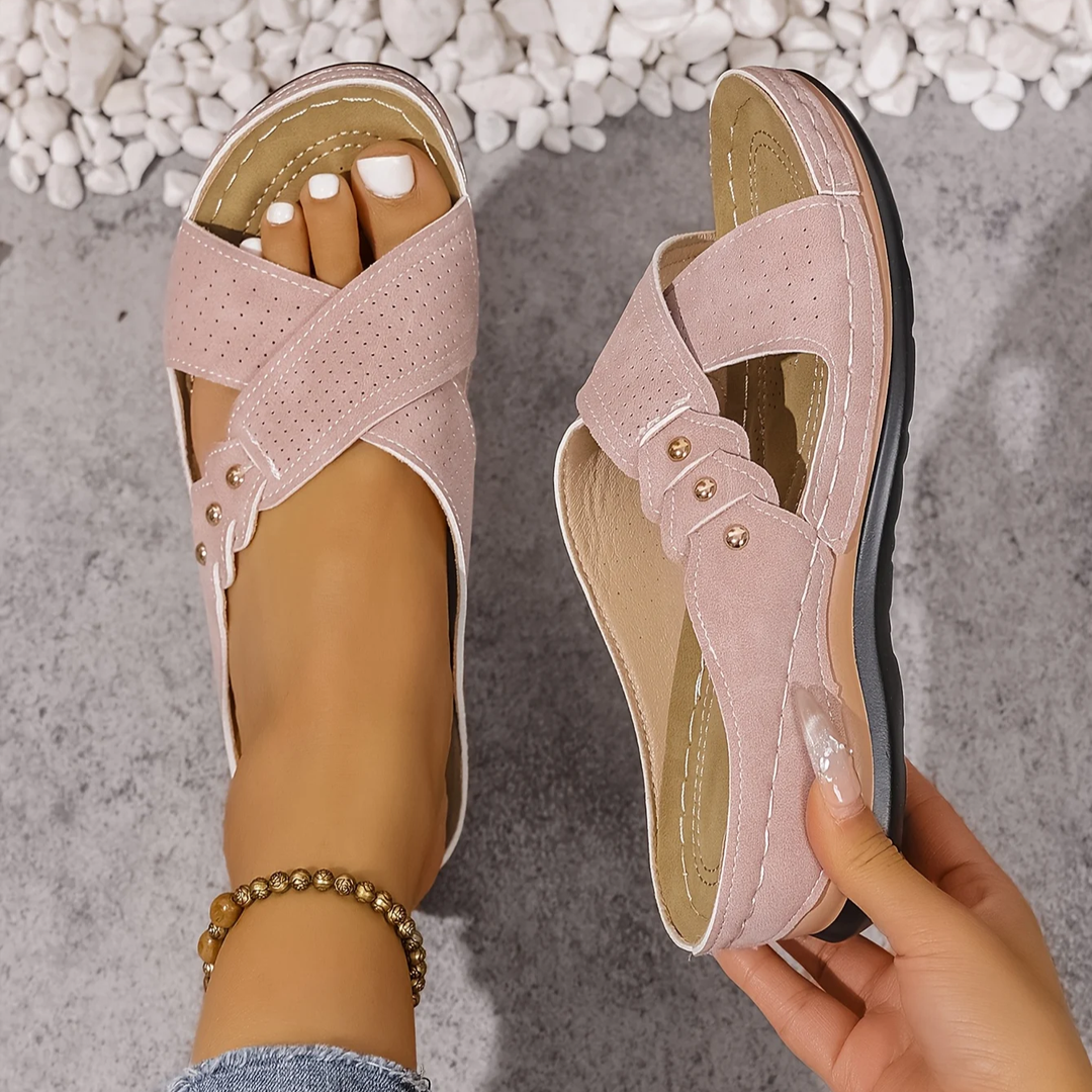 Women’s Leather Arch-Support Wedge Sandals