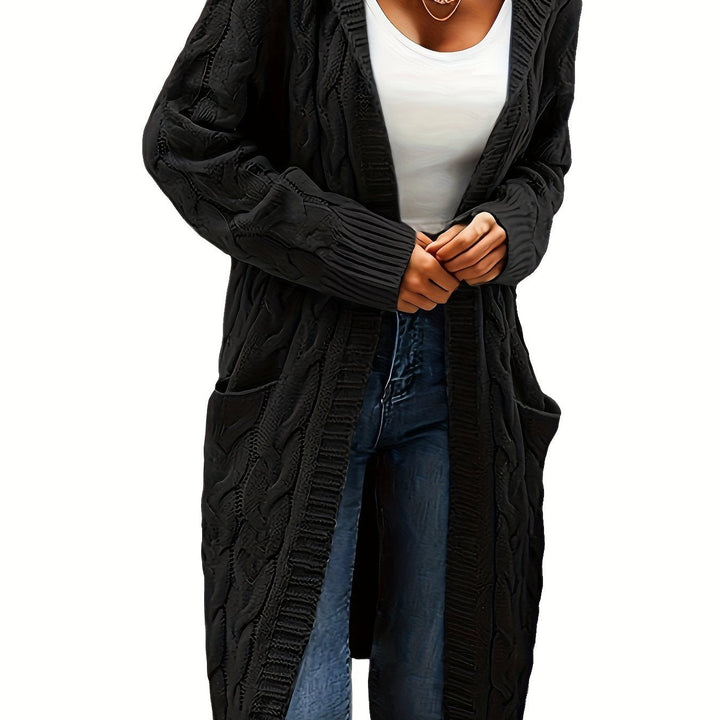 Cardigan oversize tricoté pour femme, ouvert sur le devant