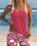 Women’s Knit Floral Sleeveless Tank & Shorts Set