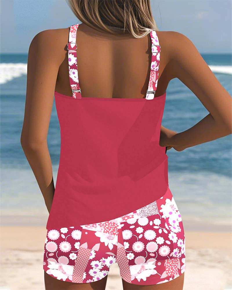 Women’s Knit Floral Sleeveless Tank & Shorts Set