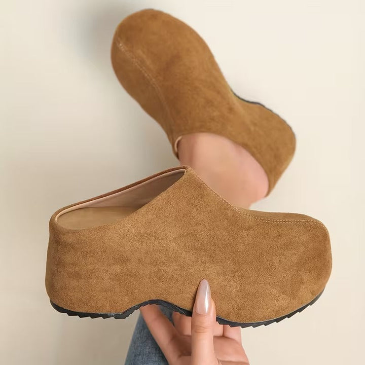 Women’s Leather Arch-Support Platform Clog Shoes