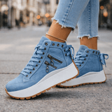 Women's Leather High-Top Platform Sneakers