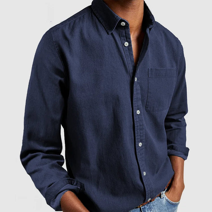 Men's Lightweight Long Sleeve Button Down Summer Shirt