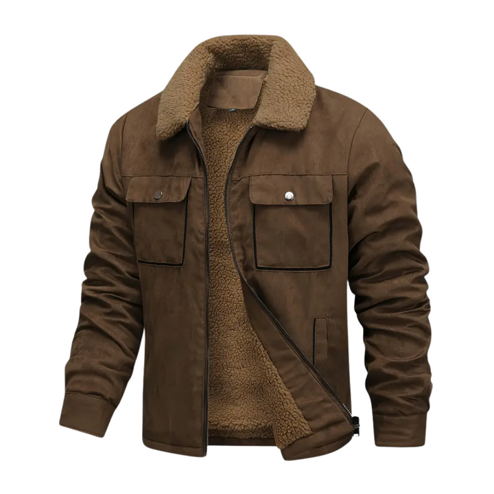 Men's Fleece Lined Faux Leather Jacket
