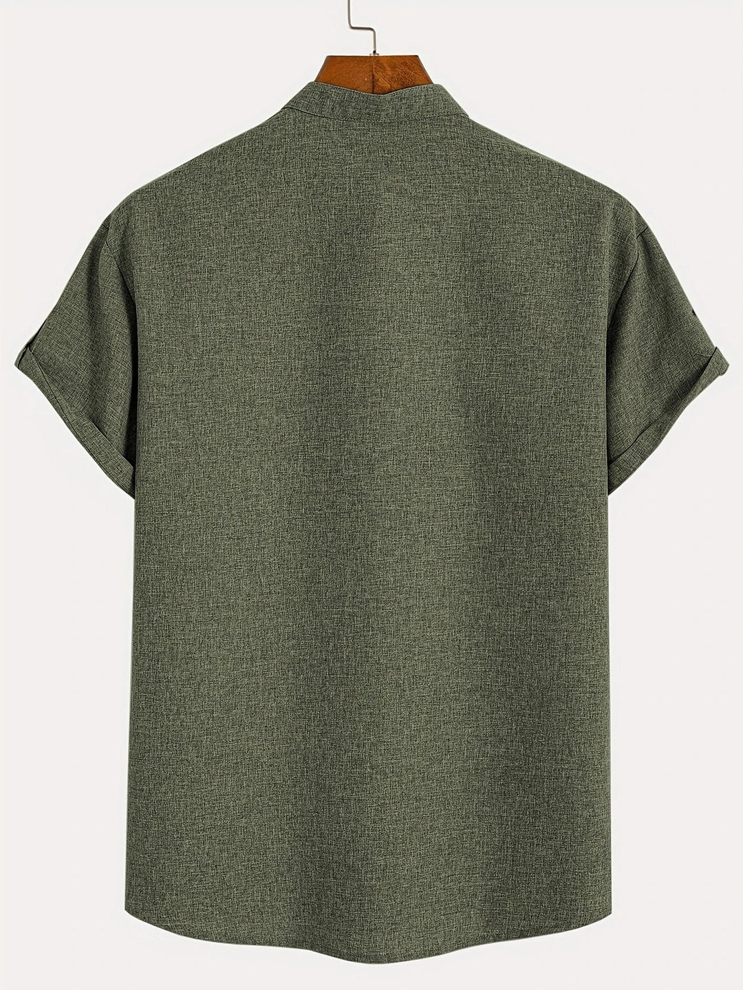 Men Henley Linen Shirt Casual Short Sleeve Cross Graphic Tee