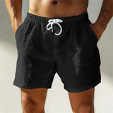Men's Cotton Linen Drawstring Summer Shorts