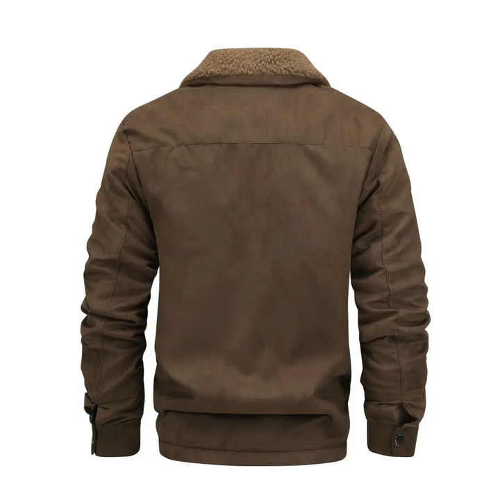 Men's Fleece Lined Faux Leather Jacket