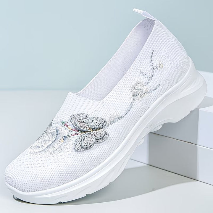 Women Knit Slip On Trainers Loafers Walking Shoes