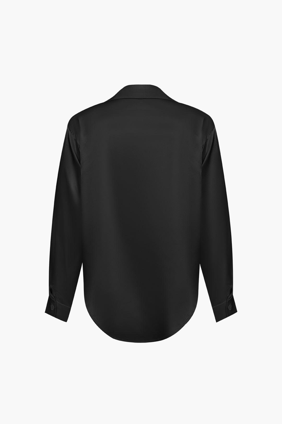Women's Satin Long-Sleeve Blouse Elegant Silk-Feel Button-Down Shirt