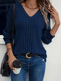 Women’s Relaxed Merino Wool V-Neck Ribbed Sweater
