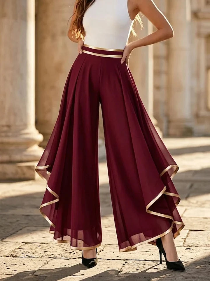 Women's Chiffon Wide Leg Trousers Palazzo Pants