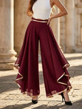 Women's Chiffon Wide Leg Trousers Palazzo Pants