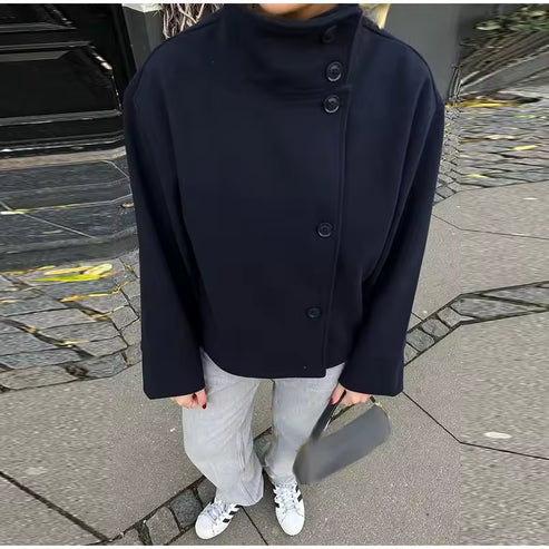 Women's Wool High Neck Jacket Outerwear
