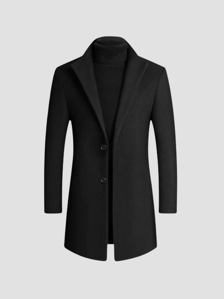 Men's Wool Blend Single Breasted Overcoat