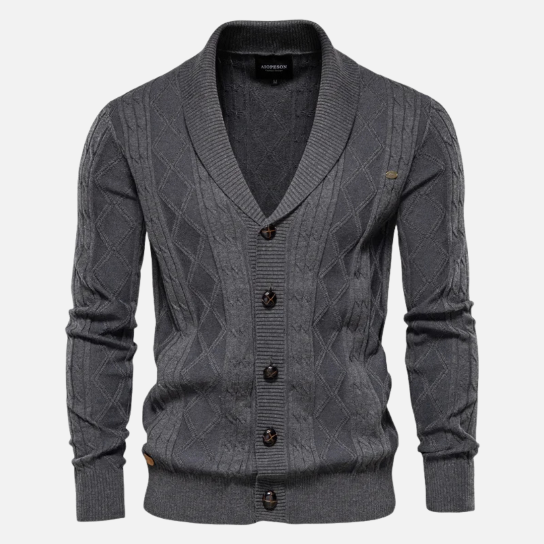 Men's Merino Wool Knit Cardigan Sweater