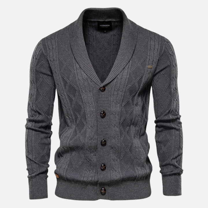 Men's Merino Wool Knit Cardigan Sweater