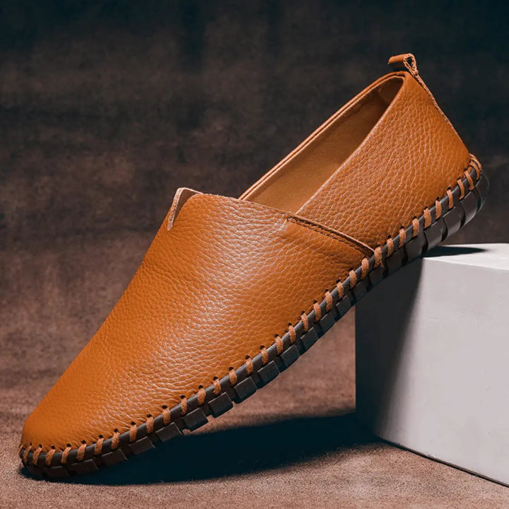 Men's Leather Loafers Casual Slip-On Flat Moccasins