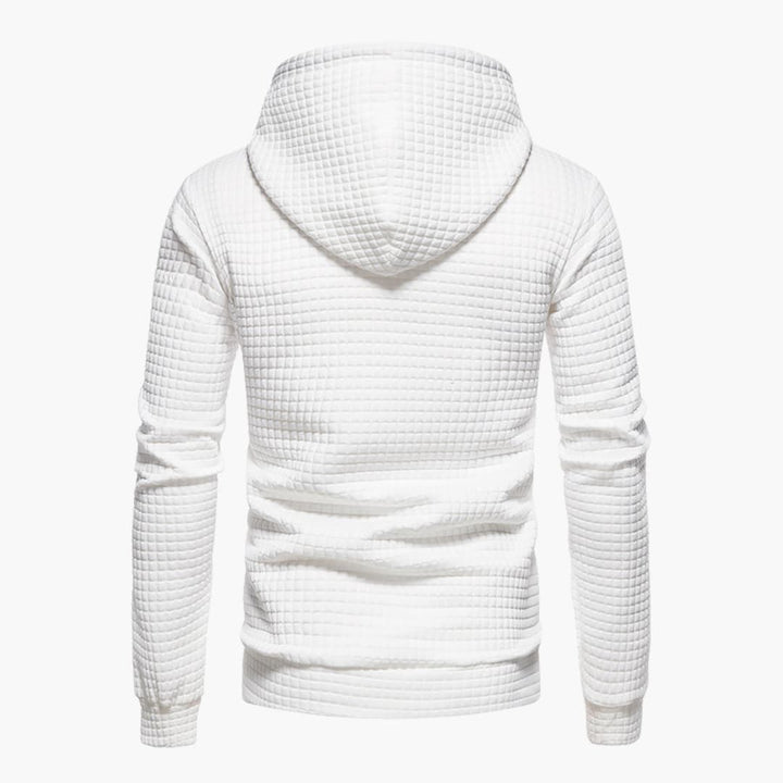 Men's Fleece Hoodie Waffle Knit Pullover Sweatshirt