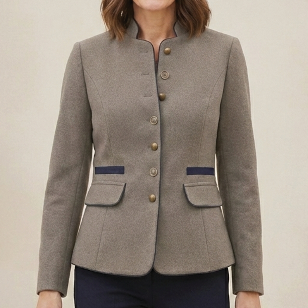 Womens Wool Blazer Fitted Jacket