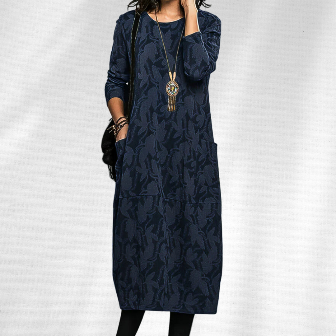 Women's Long Sleeve Knit Midi Casual Dress