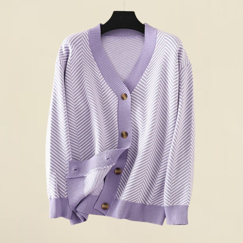 Cardigan en maille à col en V pour femme, pull oversize en laine
