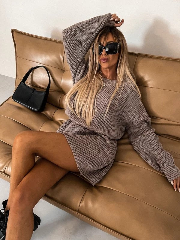 Women’s Oversized Merino Wool Tunic Sweater Dress