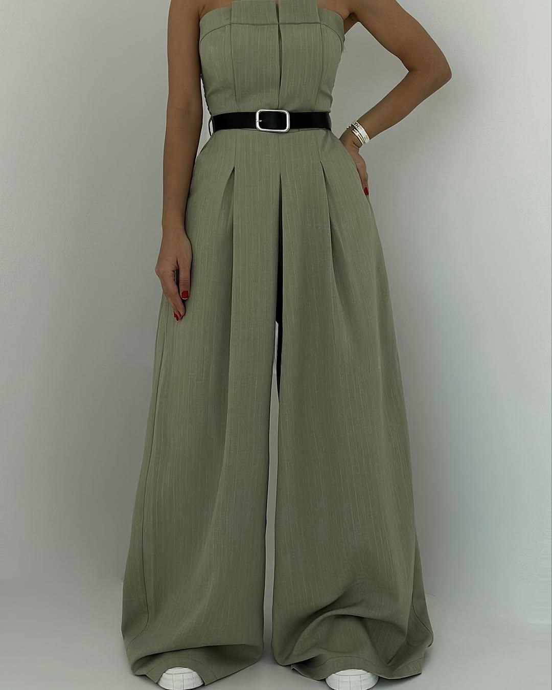 Women’s Knit Wide-Leg Jumpsuit & Blazer Set